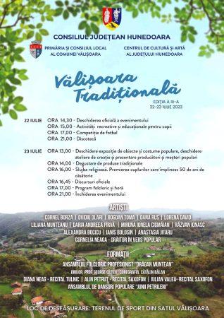 ”VĂLIȘOARA TRADIȚIONALĂ” a ajuns la ediția cu numărul III. Sunteți așteptați să participați la promovarea autenticului, a meștegurilor și a specificului local