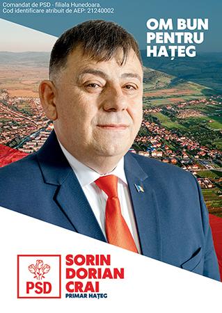 Sorin Dorian Crai, candidatul PSD la funcția de primar al orașului Hațeg: Pe 9 iunie, Hațegul trece la următorul nivel de dezvoltare! Om bun pentru Hațeg